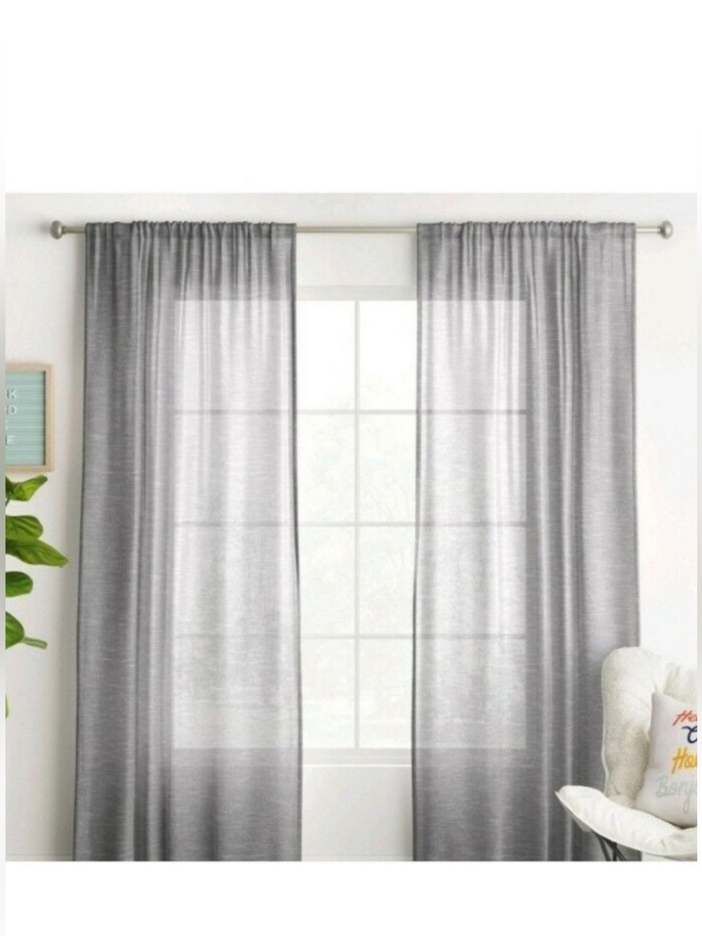 Room Essentials light filtering gray curtains